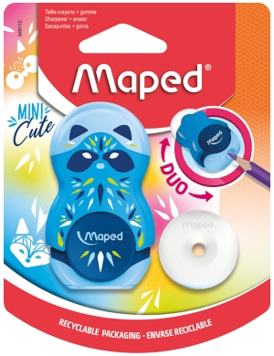 Maped Mini Cute Loopy Eraser & Sharpener - Blue